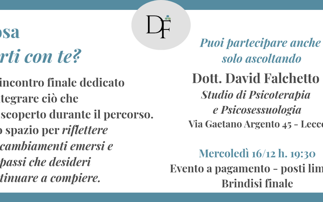Percorso “Capirsi, sentirsi, cambiare” – Cosa porti con te?